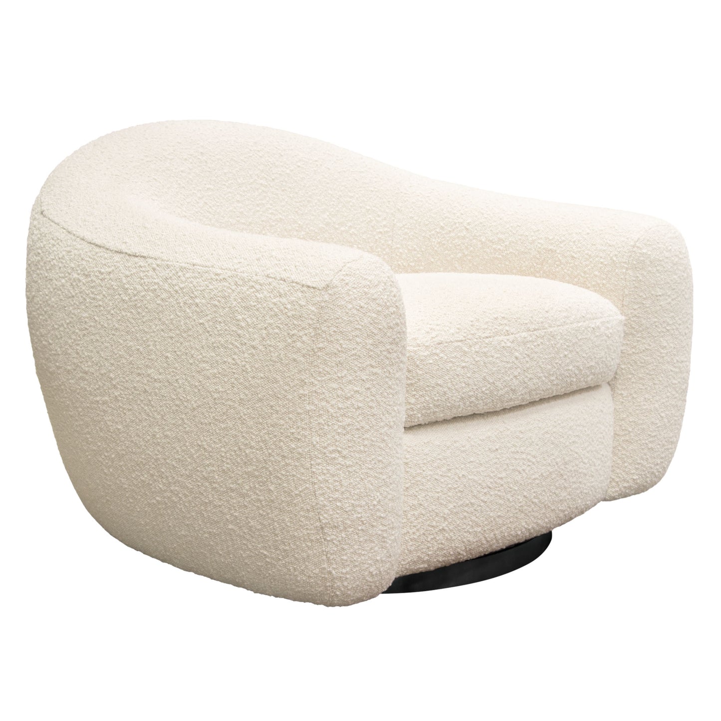 Diamond Sofa Pascal Swivel Chair in Bone | Charcoal Boucle Textured Fabric