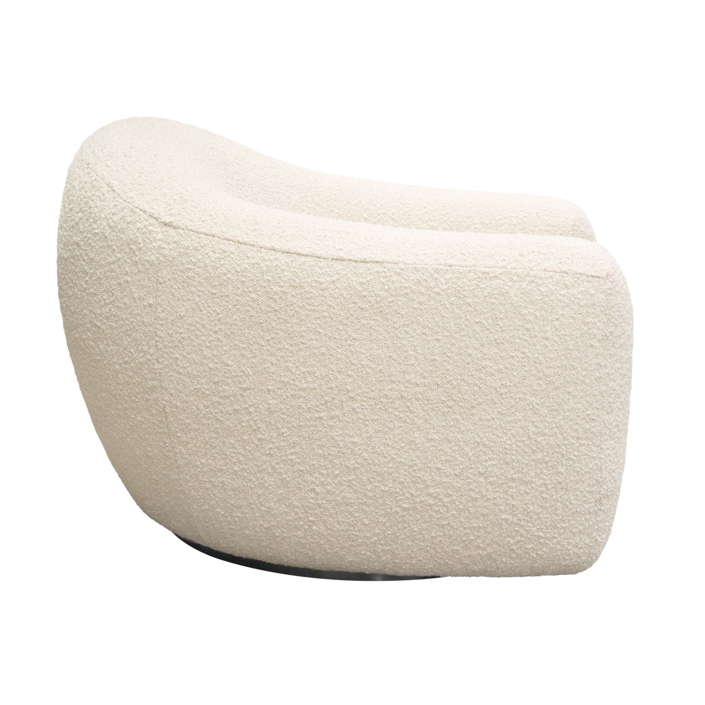 Diamond Sofa Pascal Swivel Chair in Bone | Charcoal Boucle Textured Fabric