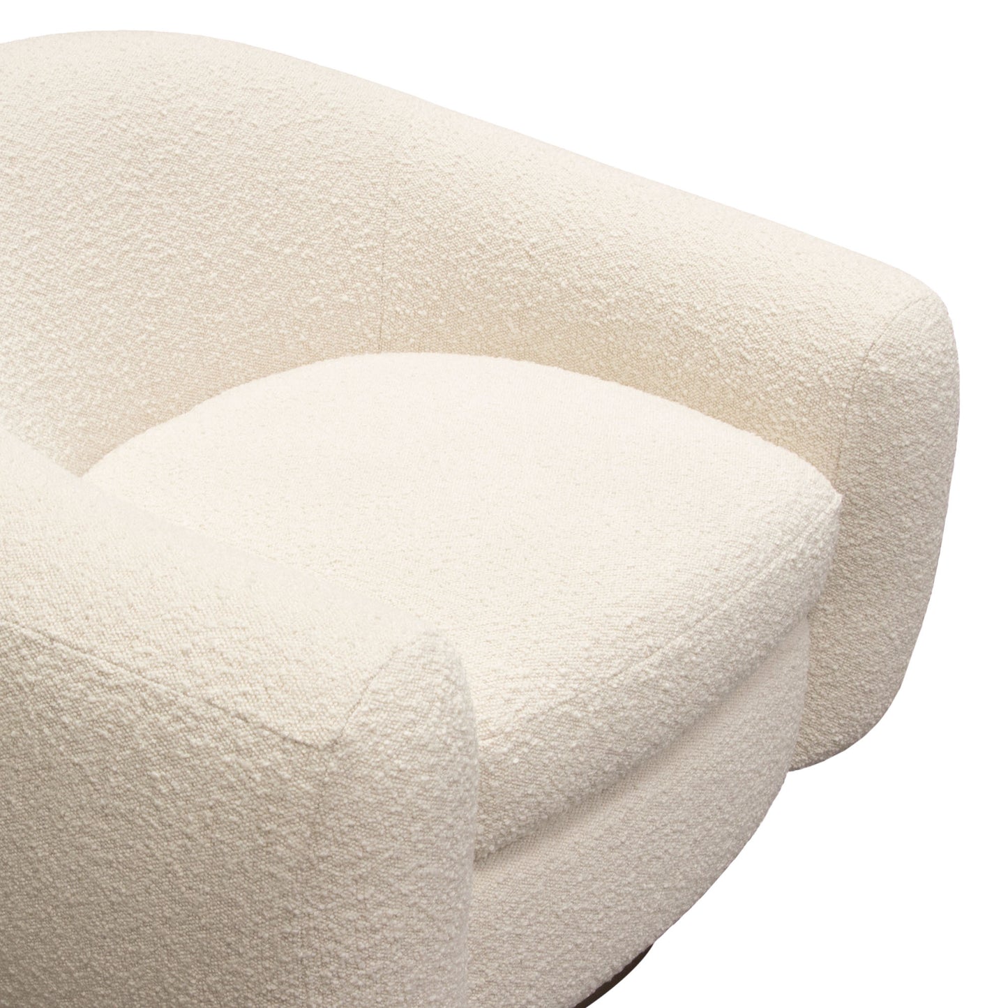 Diamond Sofa Pascal Swivel Chair in Bone | Charcoal Boucle Textured Fabric