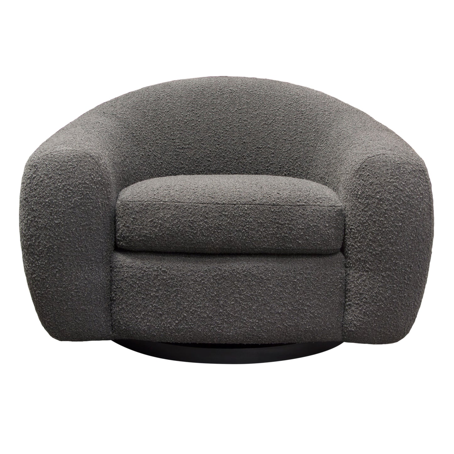 Diamond Sofa Pascal Swivel Chair in Bone | Charcoal Boucle Textured Fabric