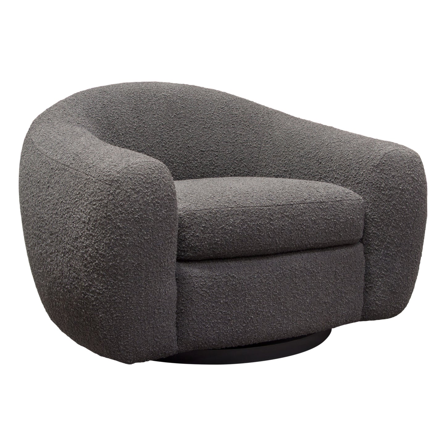 Diamond Sofa Pascal Swivel Chair in Bone | Charcoal Boucle Textured Fabric