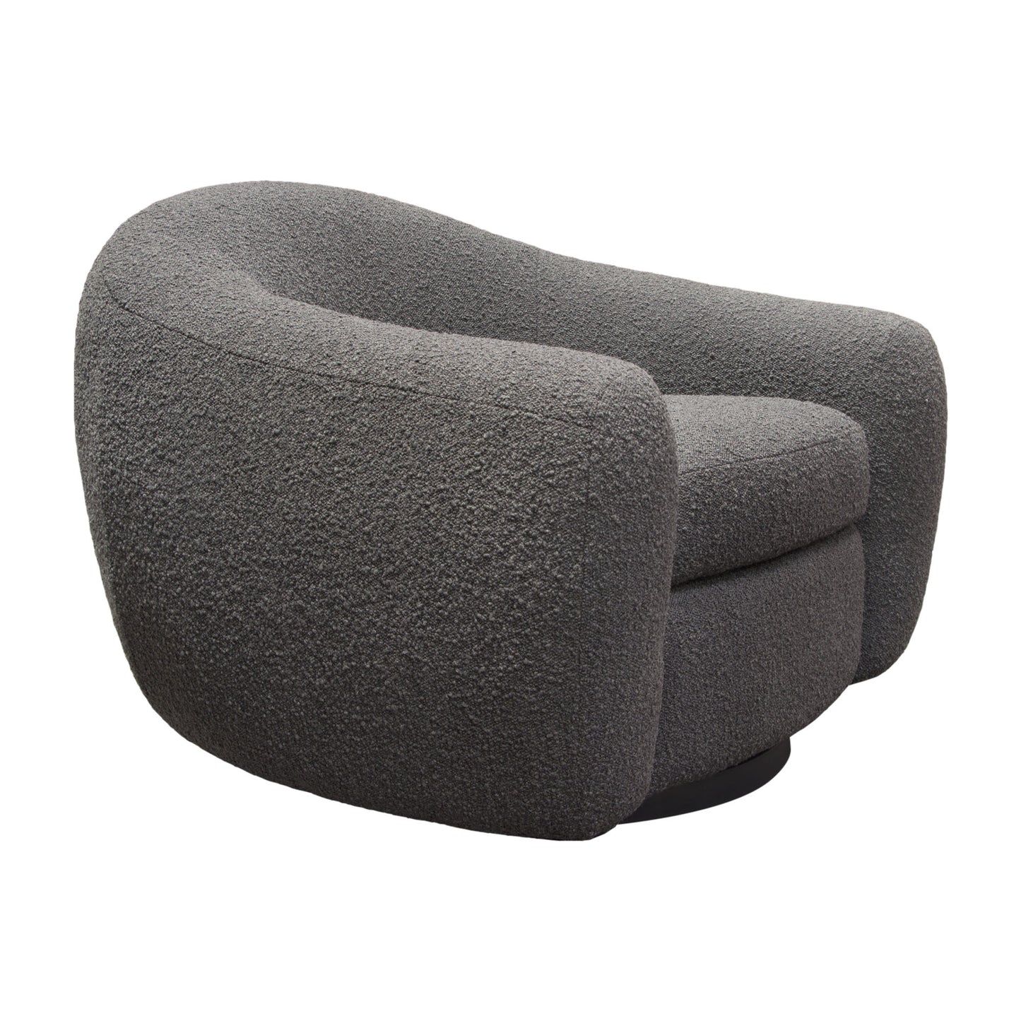 Diamond Sofa Pascal Swivel Chair in Bone | Charcoal Boucle Textured Fabric