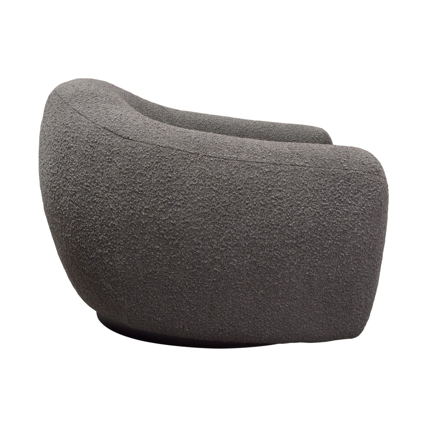 Diamond Sofa Pascal Swivel Chair in Bone | Charcoal Boucle Textured Fabric