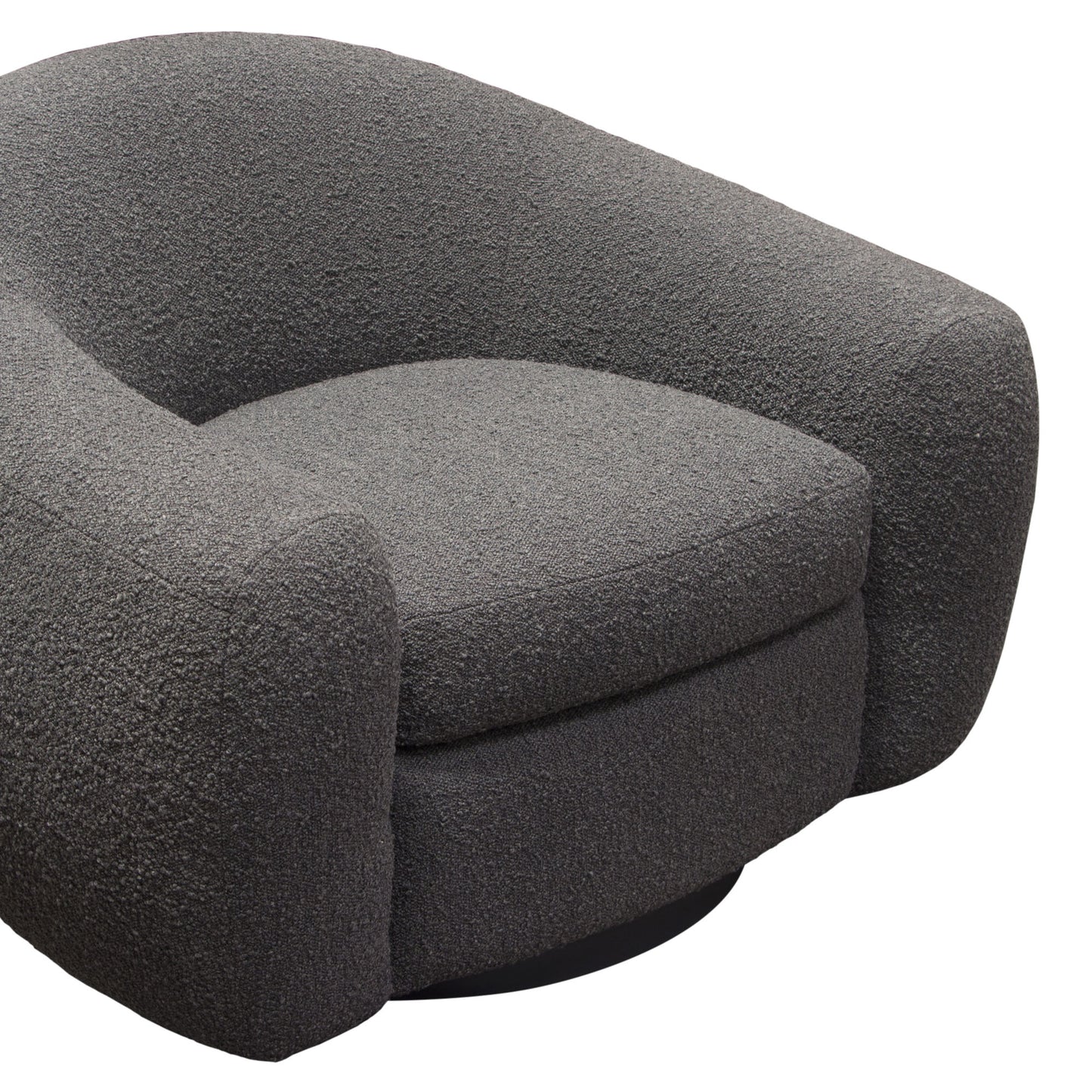 Diamond Sofa Pascal Swivel Chair in Bone | Charcoal Boucle Textured Fabric