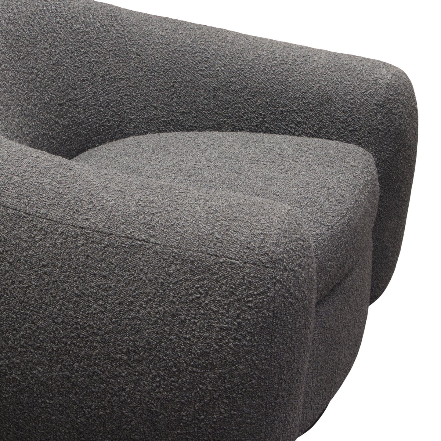 Diamond Sofa Pascal Swivel Chair in Bone | Charcoal Boucle Textured Fabric