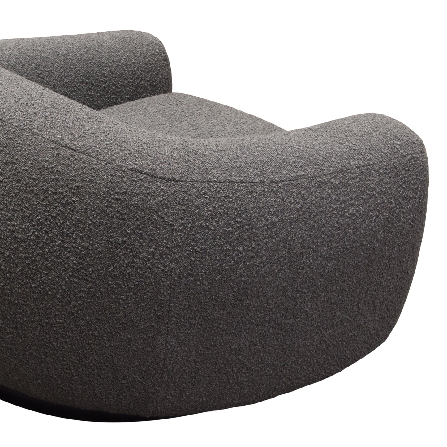 Diamond Sofa Pascal Swivel Chair in Bone | Charcoal Boucle Textured Fabric