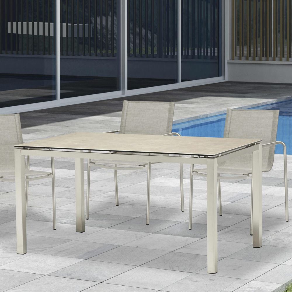 lifestyle 2 Paola Ultra-lightweight Outdoor Stainless Steel Dining Table goldstardining.com