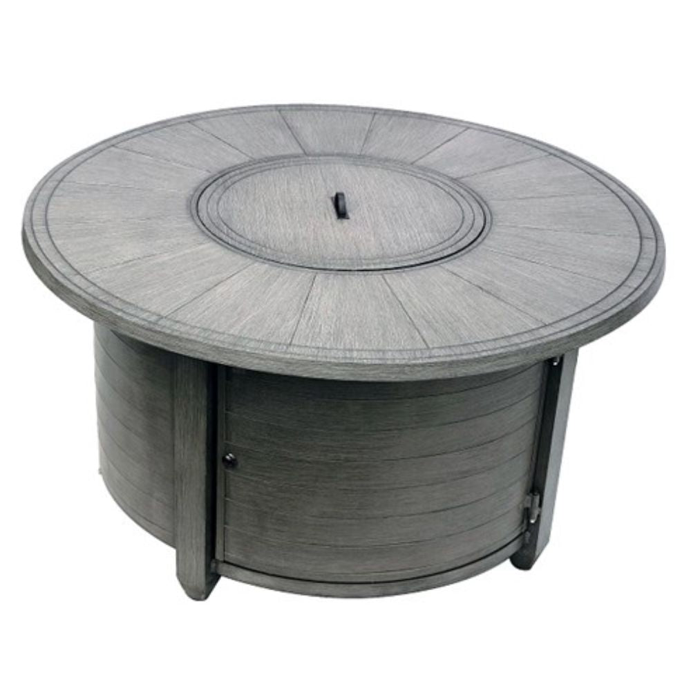 AZ Patio FS-2017-FPT Round Aluminum Fire Pit, Faux Wood Finish