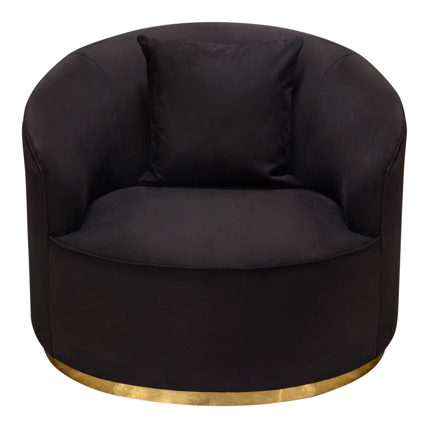 Diamond Sofa Raven Chair in Black Suede Velvet w/ Brushed Gold Accent Trim RAVENCHBL