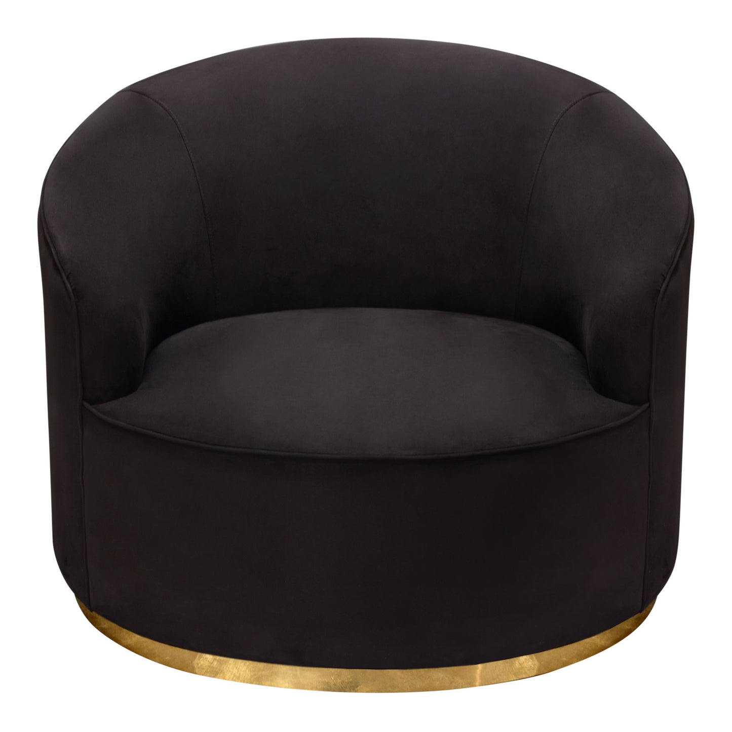 Diamond Sofa Raven Chair in Black Suede Velvet w/ Brushed Gold Accent Trim RAVENCHBL