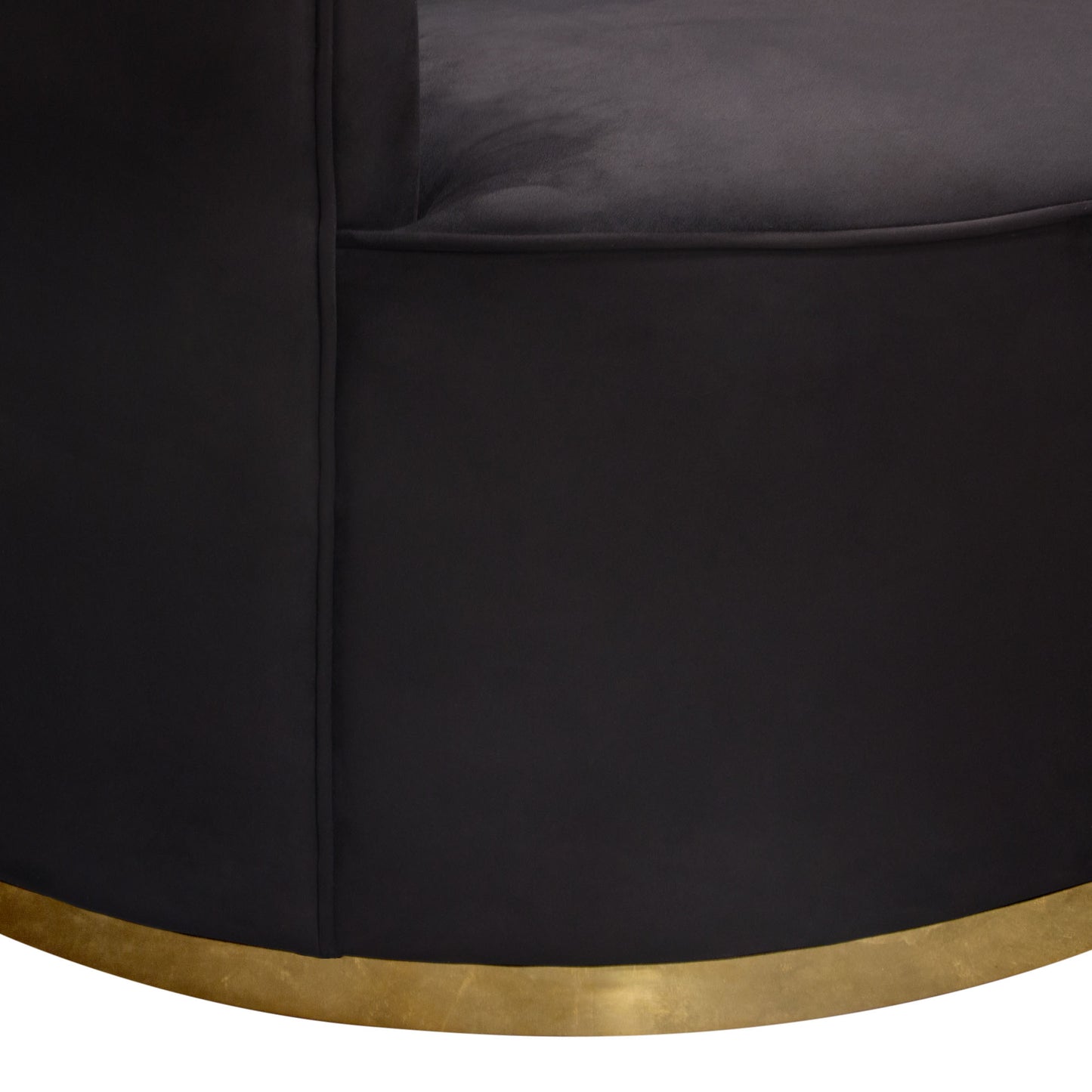 Diamond Sofa Raven Chair in Black Suede Velvet w/ Brushed Gold Accent Trim RAVENCHBL