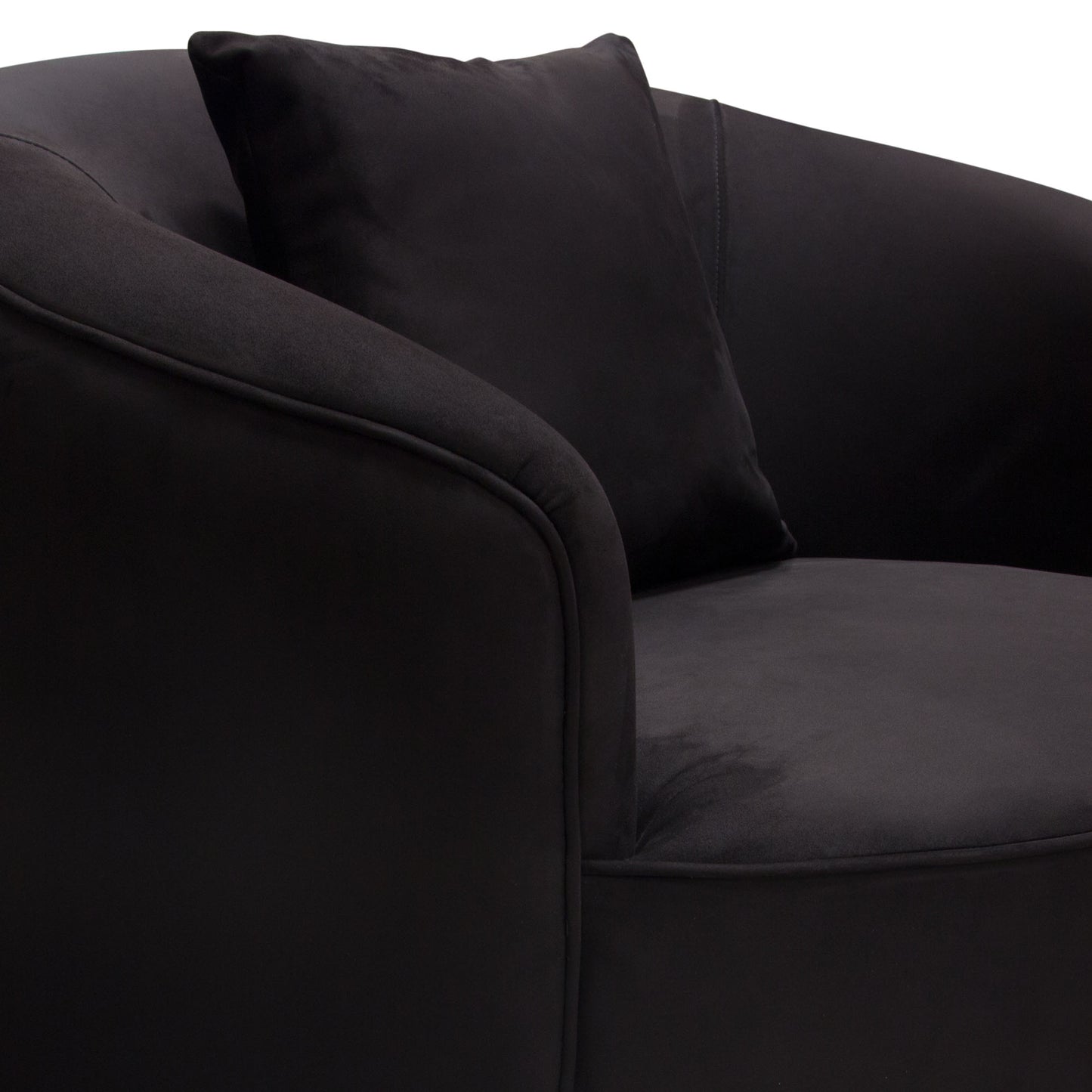 Diamond Sofa Raven Chair in Black Suede Velvet w/ Brushed Gold Accent Trim RAVENCHBL