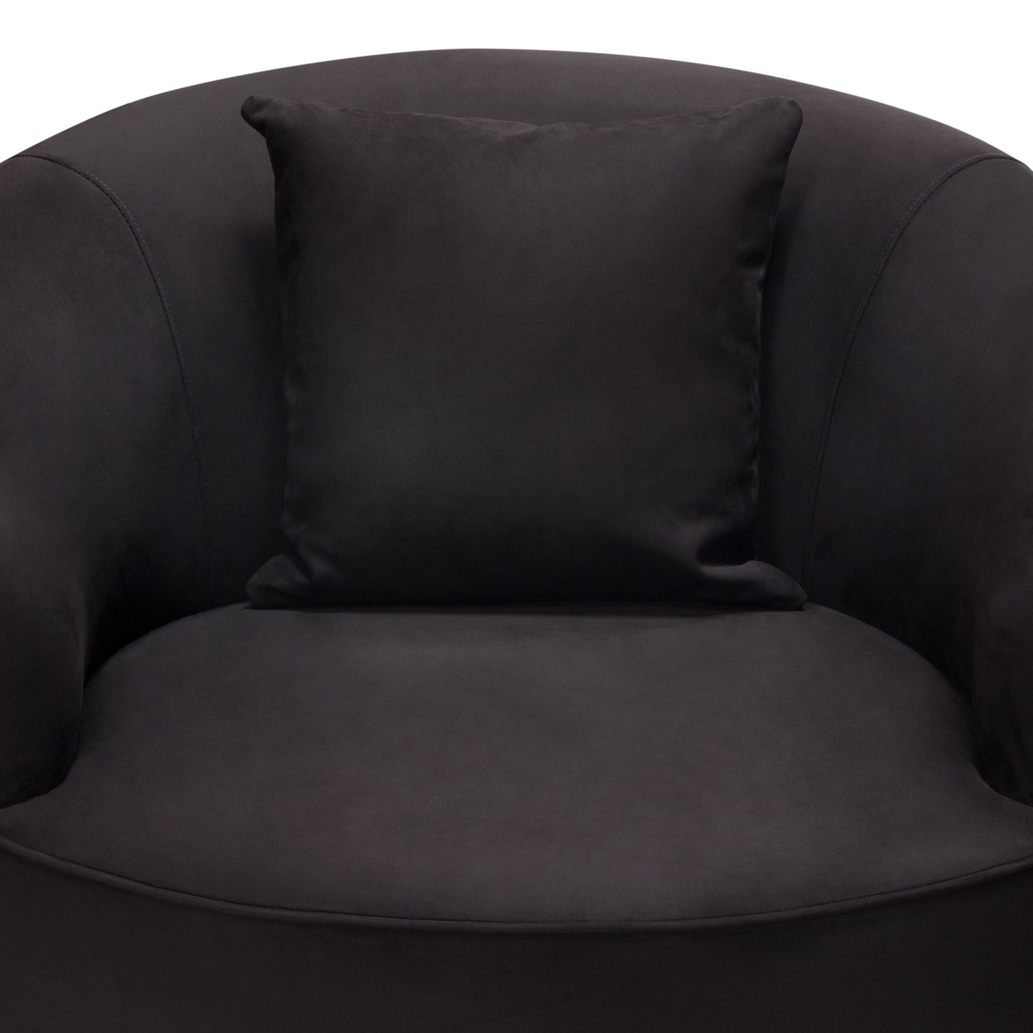 Diamond Sofa Raven Chair in Black Suede Velvet w/ Brushed Gold Accent Trim RAVENCHBL