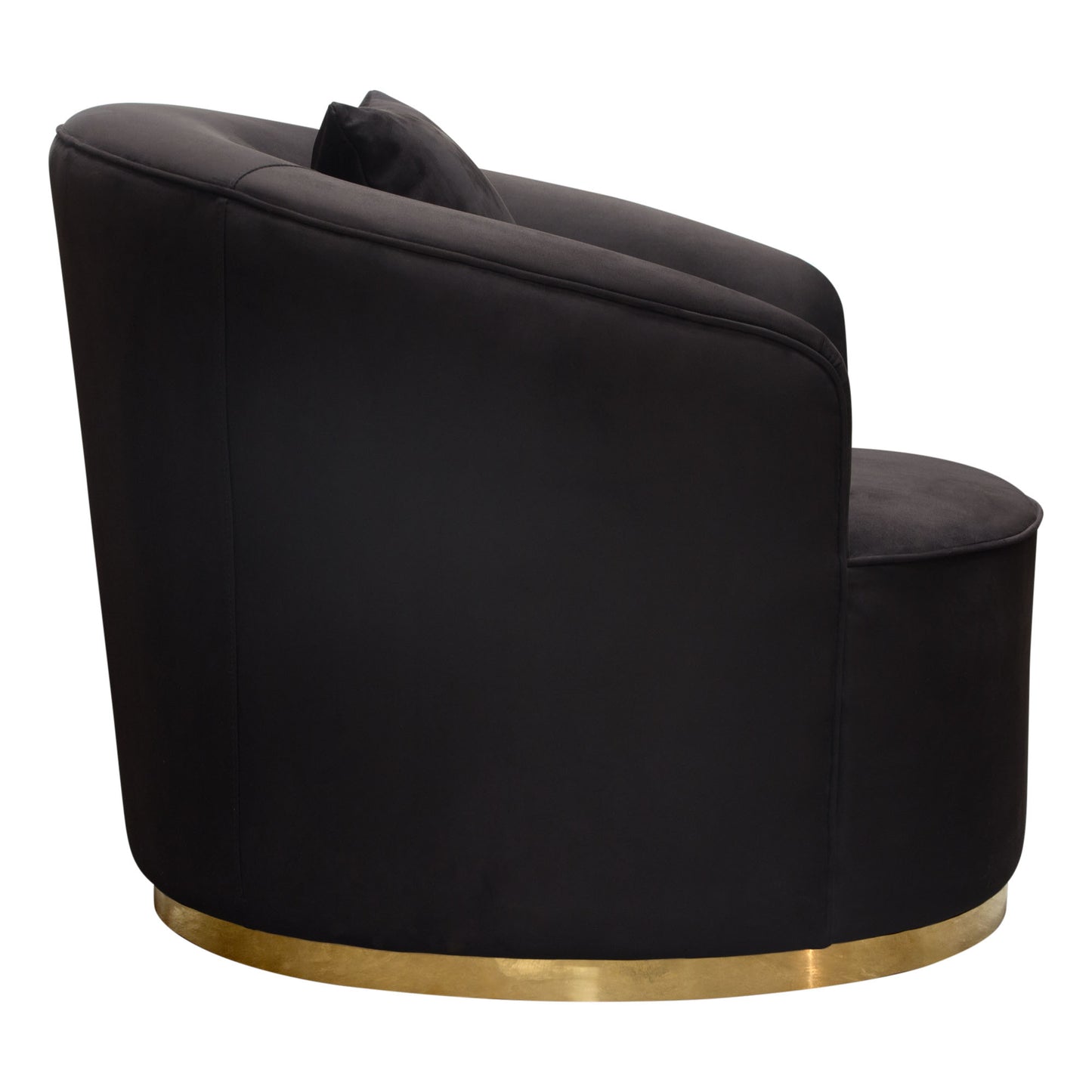 Diamond Sofa Raven Chair in Black Suede Velvet w/ Brushed Gold Accent Trim RAVENCHBL