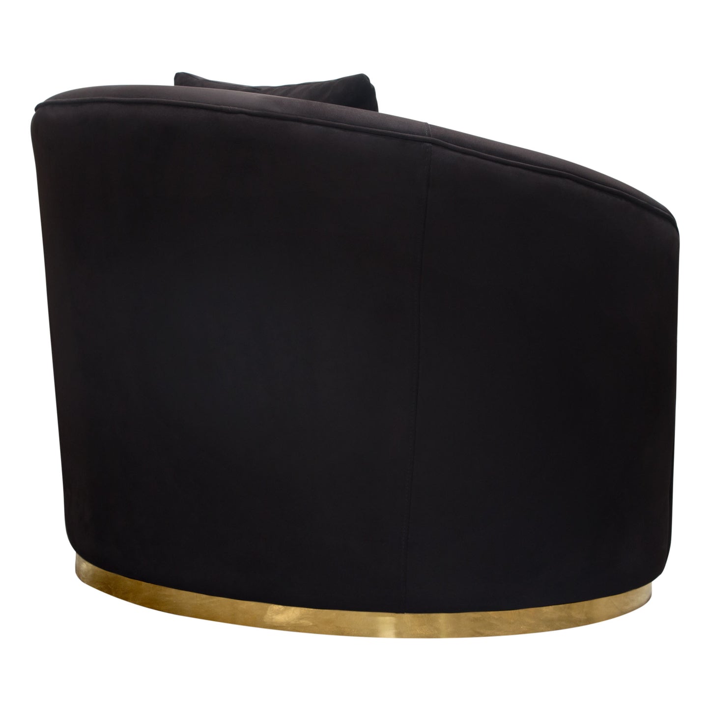 Diamond Sofa Raven Chair in Black Suede Velvet w/ Brushed Gold Accent Trim RAVENCHBL