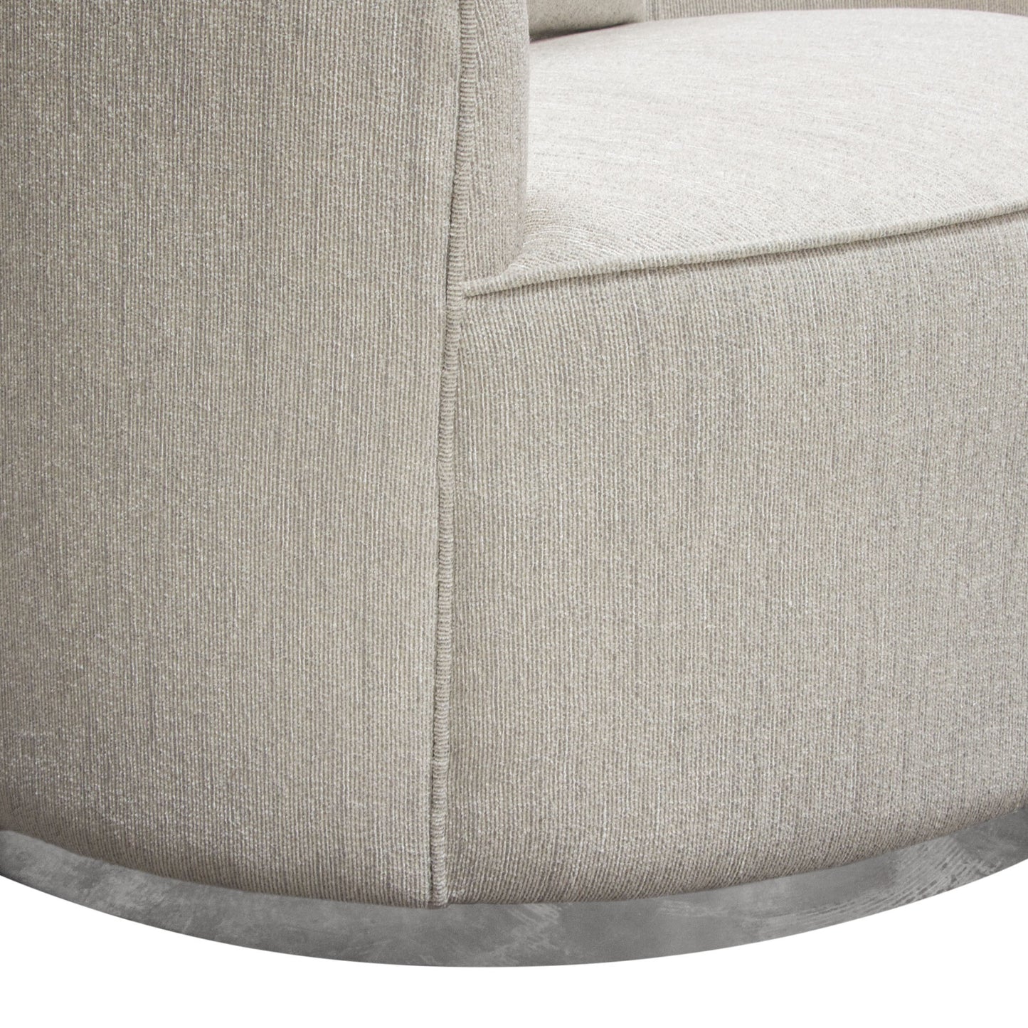 Diamond Sofa Raven Chair in Light Cream Fabric w/ Brushed Silver Accent Trim RAVENCHCM