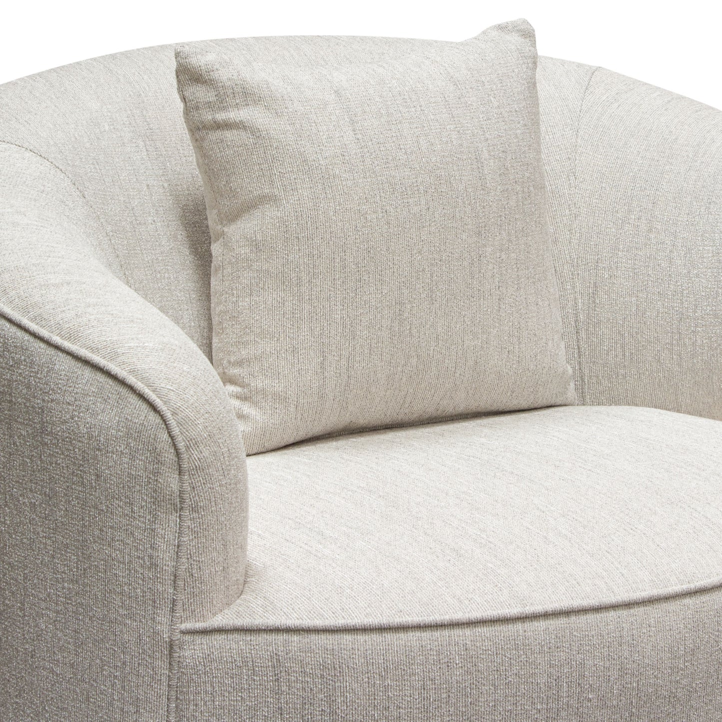 Diamond Sofa Raven Chair in Light Cream Fabric w/ Brushed Silver Accent Trim RAVENCHCM