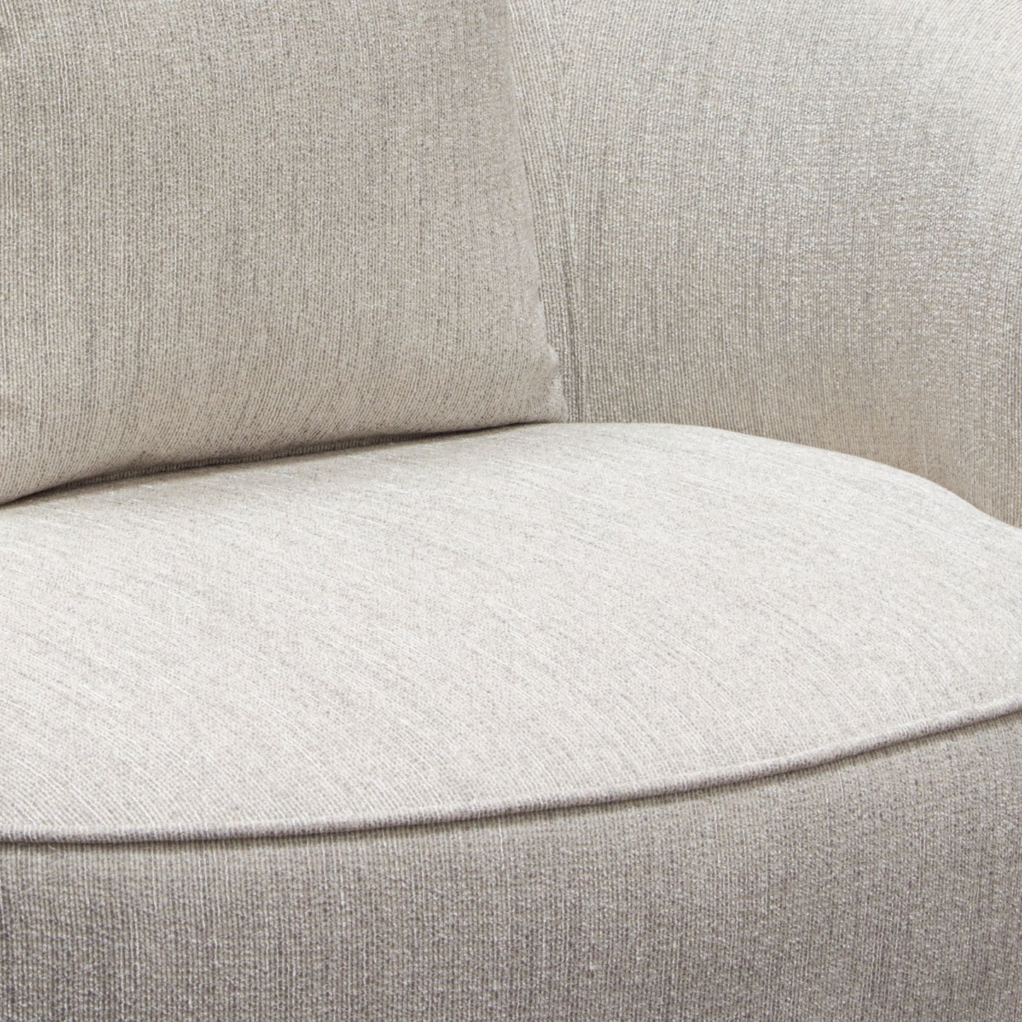 Diamond Sofa Raven Chair in Light Cream Fabric w/ Brushed Silver Accent Trim RAVENCHCM