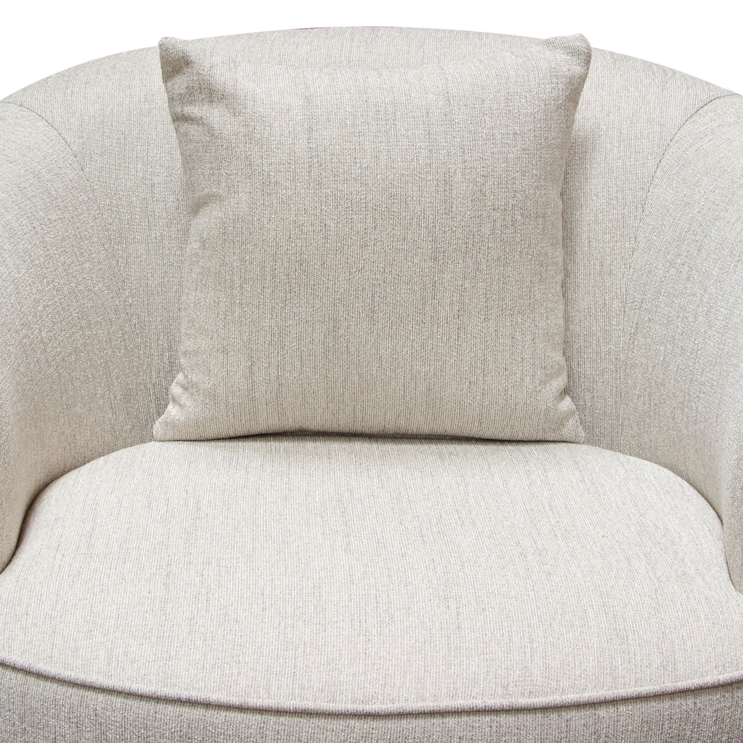 Diamond Sofa Raven Chair in Light Cream Fabric w/ Brushed Silver Accent Trim RAVENCHCM