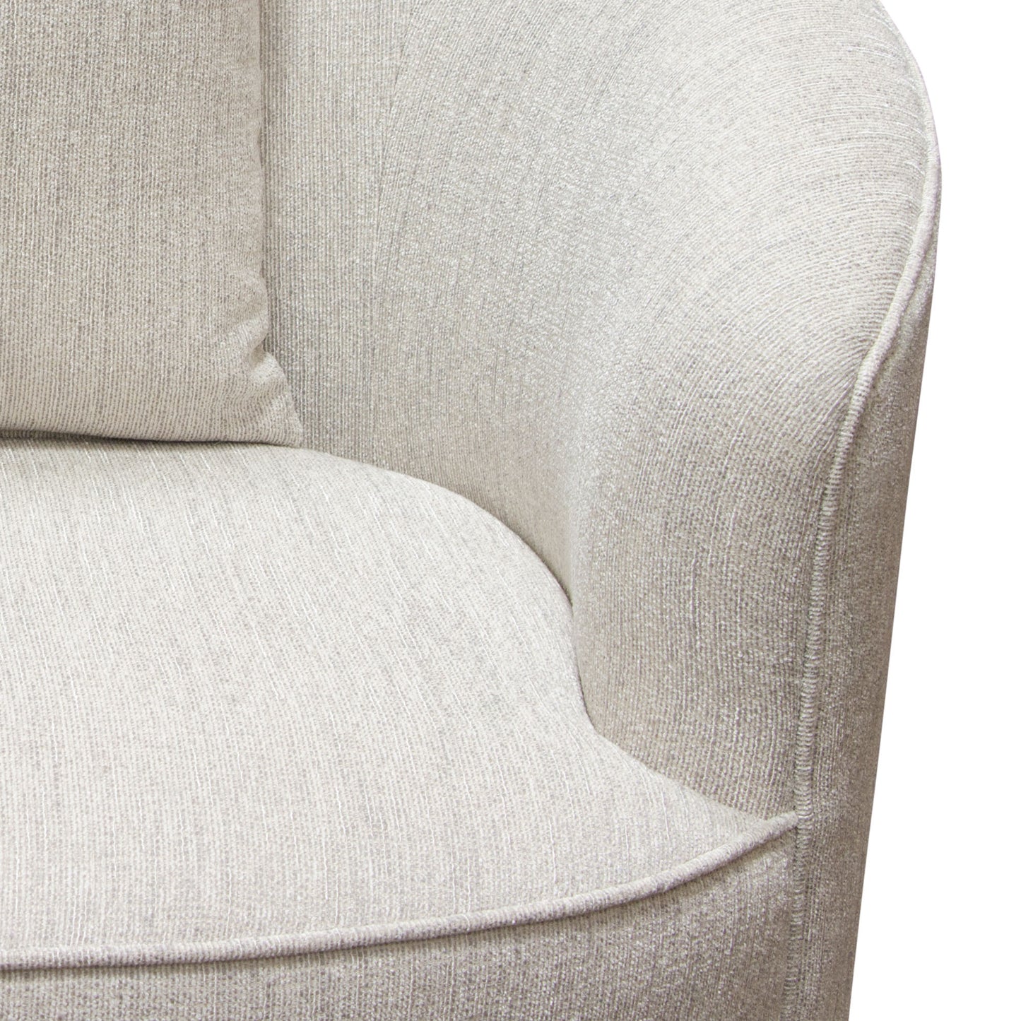 Diamond Sofa Raven Chair in Light Cream Fabric w/ Brushed Silver Accent Trim RAVENCHCM