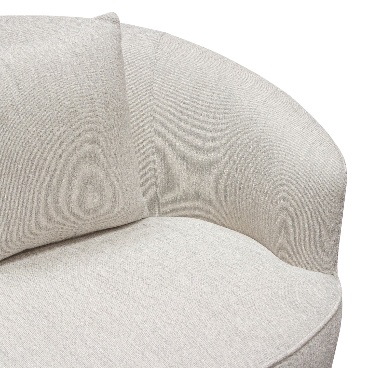 Diamond Sofa Raven Chair in Light Cream Fabric w/ Brushed Silver Accent Trim RAVENCHCM