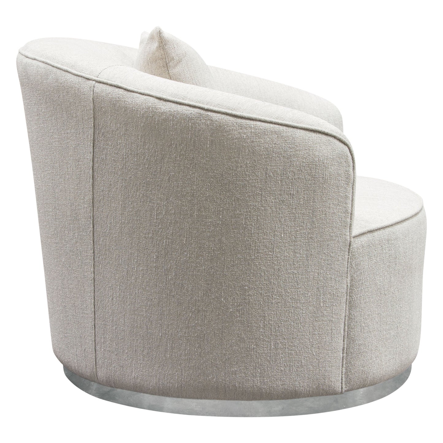 Diamond Sofa Raven Chair in Light Cream Fabric w/ Brushed Silver Accent Trim RAVENCHCM