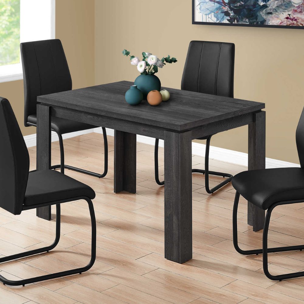 lifestyle black Reclaimed Wood-Look Dining Table goldstardining.com
