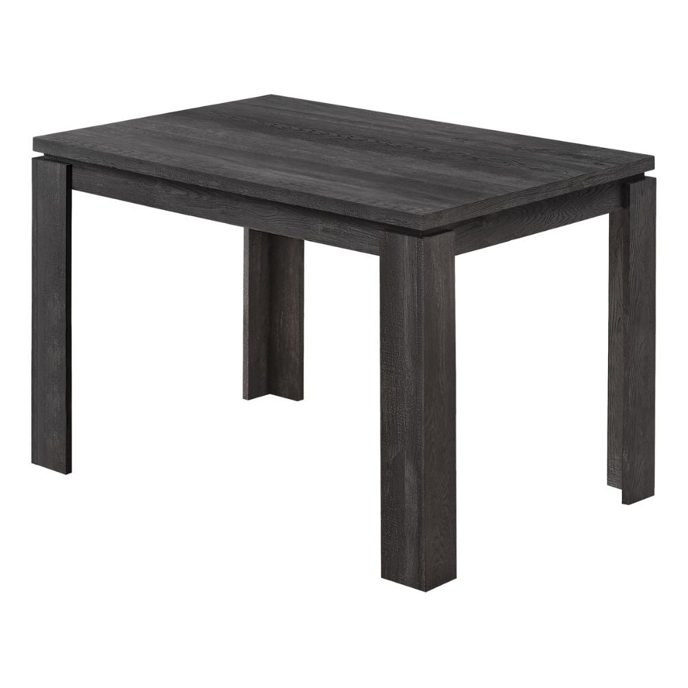 black Reclaimed Wood-Look Dining Table goldstardining.com