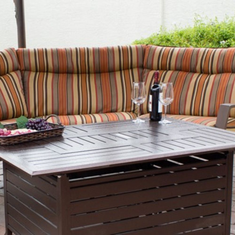 AZ Patio Rectangular Aluminum Propane Firepit Table, FS-1010-T-12