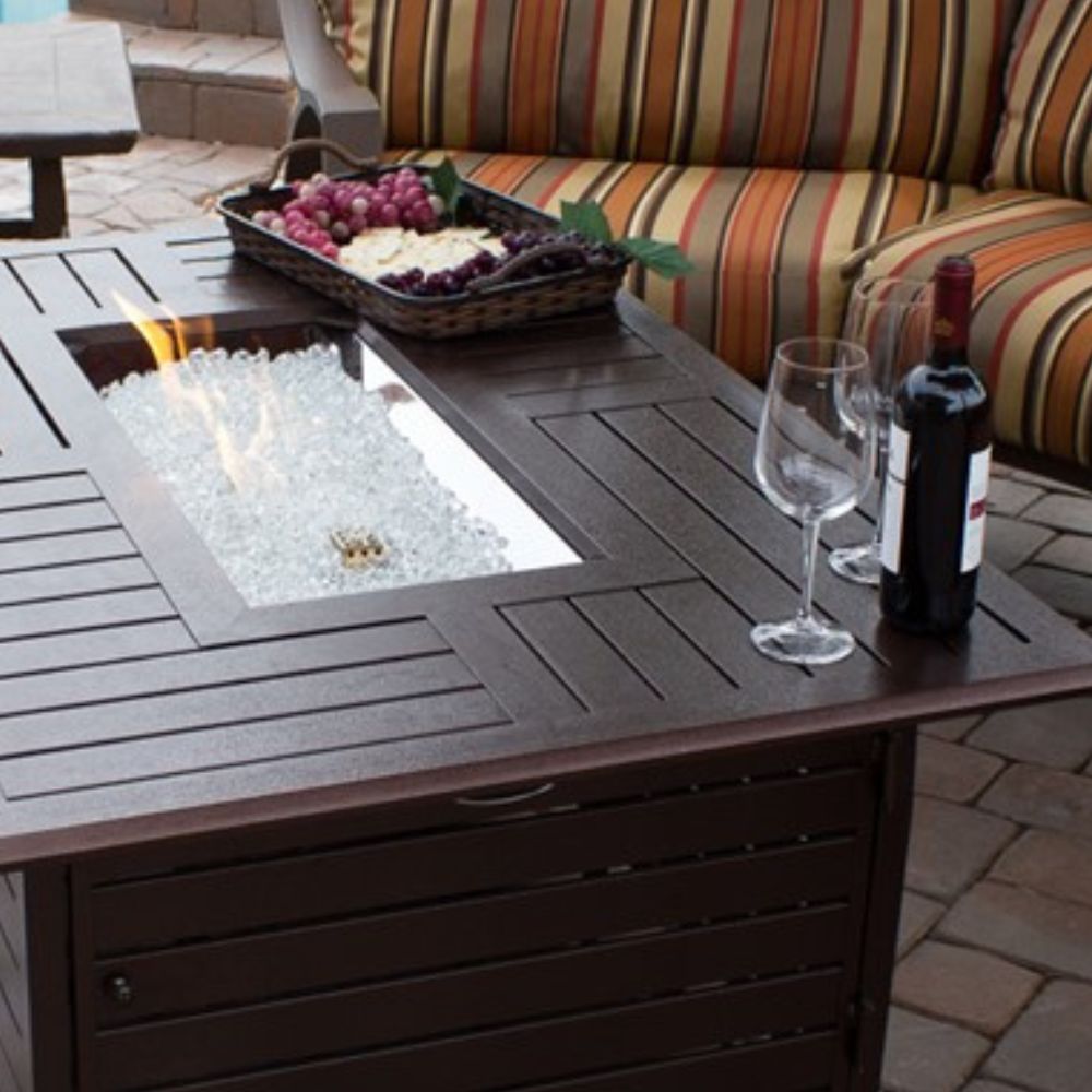AZ Patio Rectangular Aluminum Propane Firepit Table, FS-1010-T-12