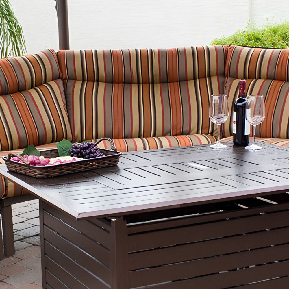 AZ Patio Rectangular Aluminum Propane Firepit Table, FS-1010-T-12