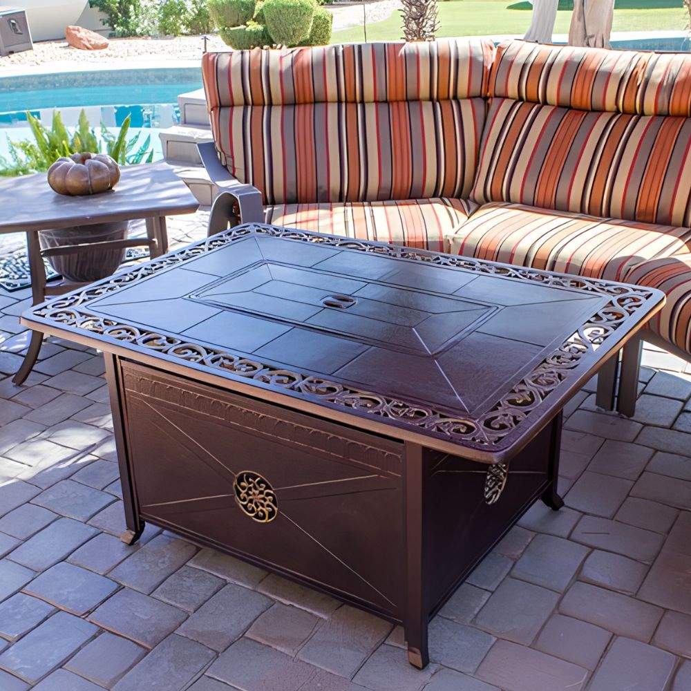 Az Patio Rectangular Cast Aluminum Decorative Firepit FS-1212-T-10