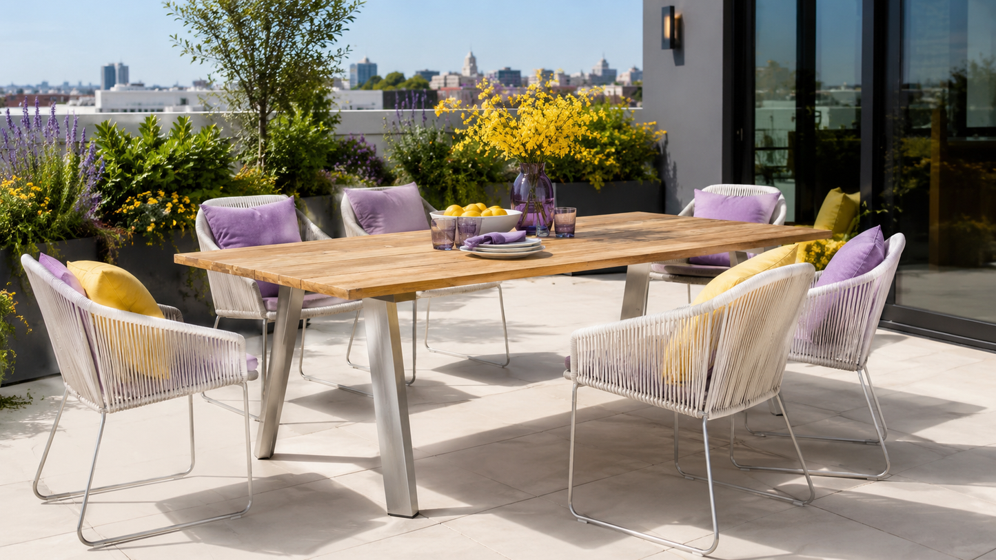 79" Whiteline Rhea Outdoor Dining Table