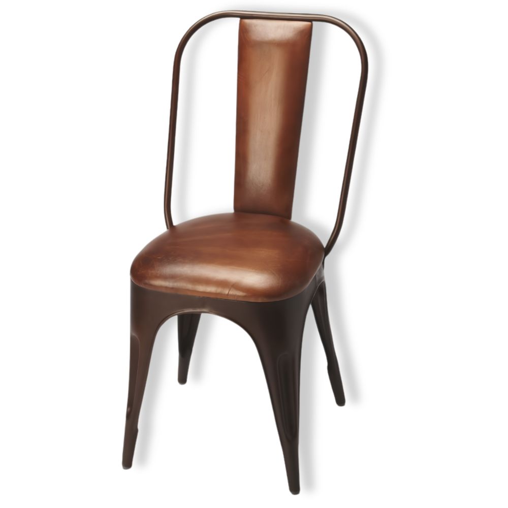 Butler Specialty Company Riggins Iron & Leather Side Chair, Medium Brown 6133344