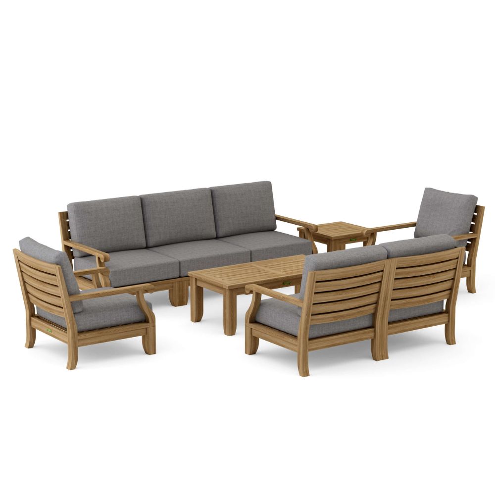Teakwood Riviera Armchairs Sectional Sofa 10-pieces Anderson Teak