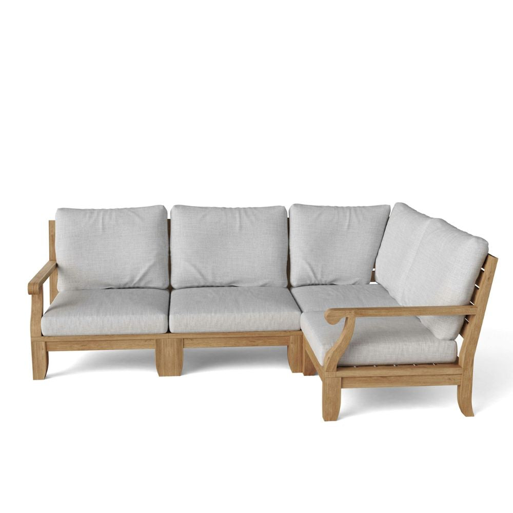 Anderson Teak Riviera Luxe 4-Piece Teak Modular Sectional Set