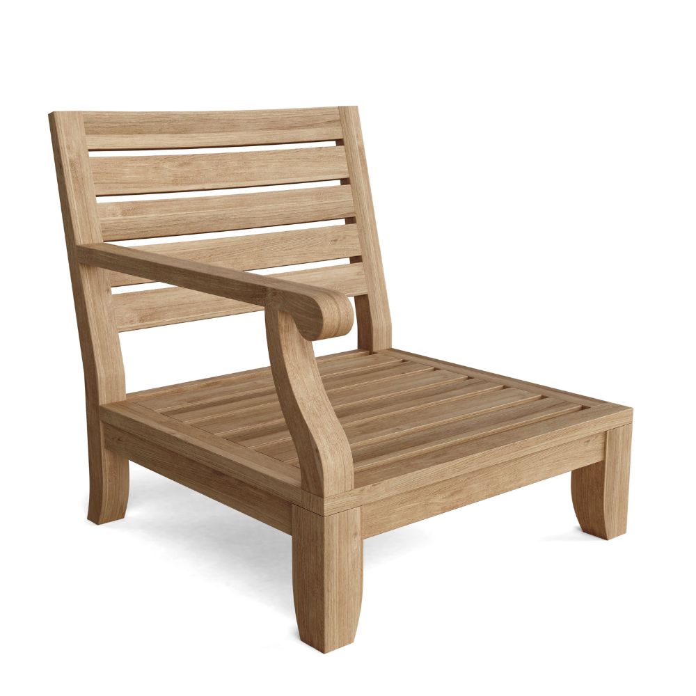 no cushion right armchair Riviera Luxe 7-Pieces Modular Set, goldstardining.com