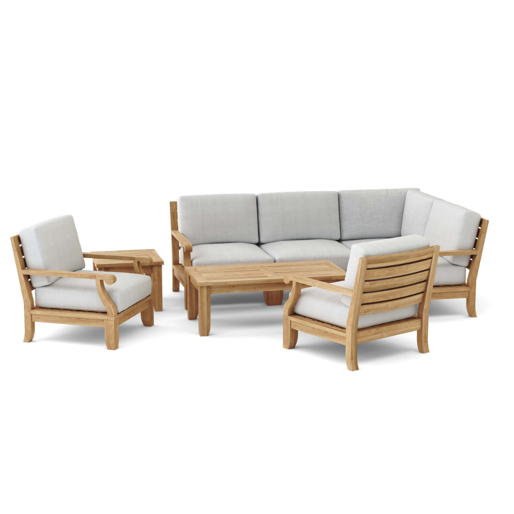 Anderson Teak Riviera Luxe 7-Pieces Modular Set With Rectangular Table A Set-93
