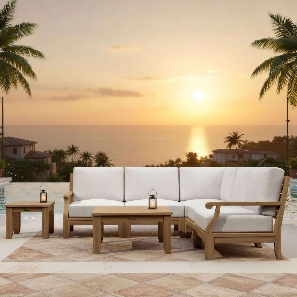 Anderson Teak Riviera Luxe 7-Pieces Modular Set with Square Tables Set-96