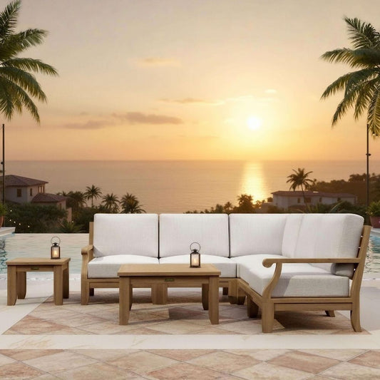 Anderson Teak Riviera Luxe 7-Pieces Modular Set with Square Tables Set-96