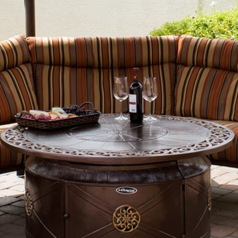 AZ Patio Round Bronze Cast Aluminum Gas Fire Pit Table,goldstardining.com