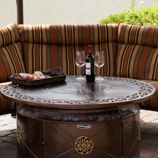 AZ Patio Round Bronze Cast Aluminum Gas Fire Pit Table,goldstardining.com