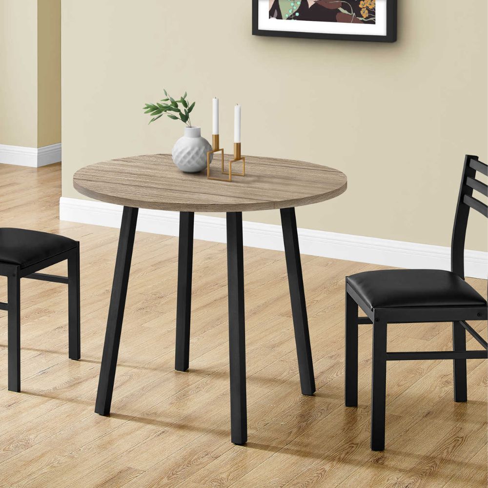 lifestyle Monarch Specialties 35" Round Drop Leaf Table, 2 Chairs Dining Table Set goldstardining.com