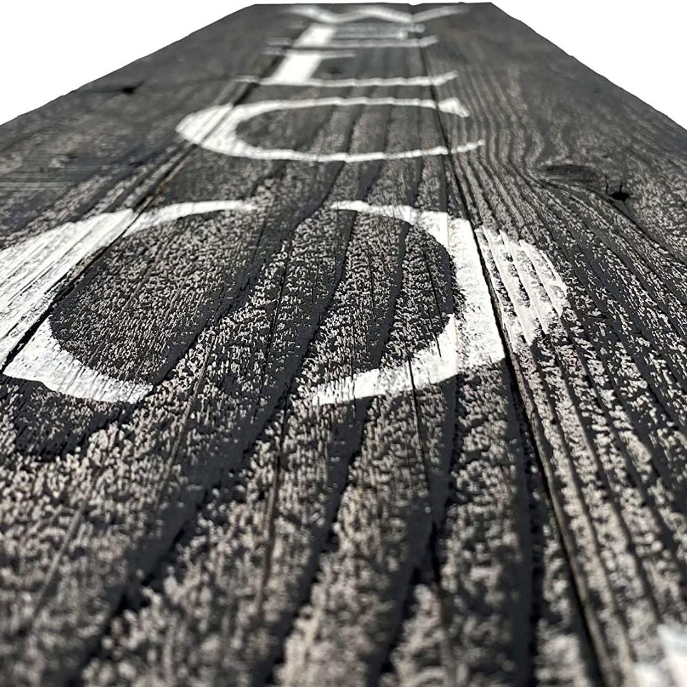 5' Rustic Black And White Front Porch Welcome Sign