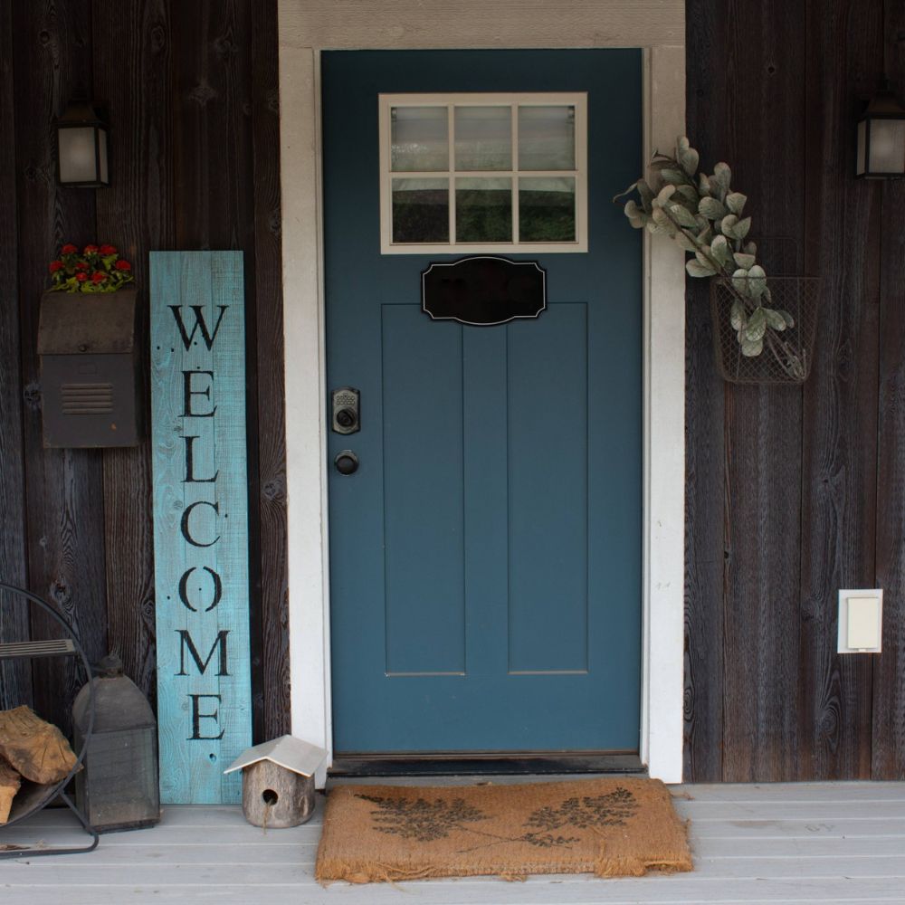 5' Rustic Light Aqua Blue Front Porch Welcome Sign