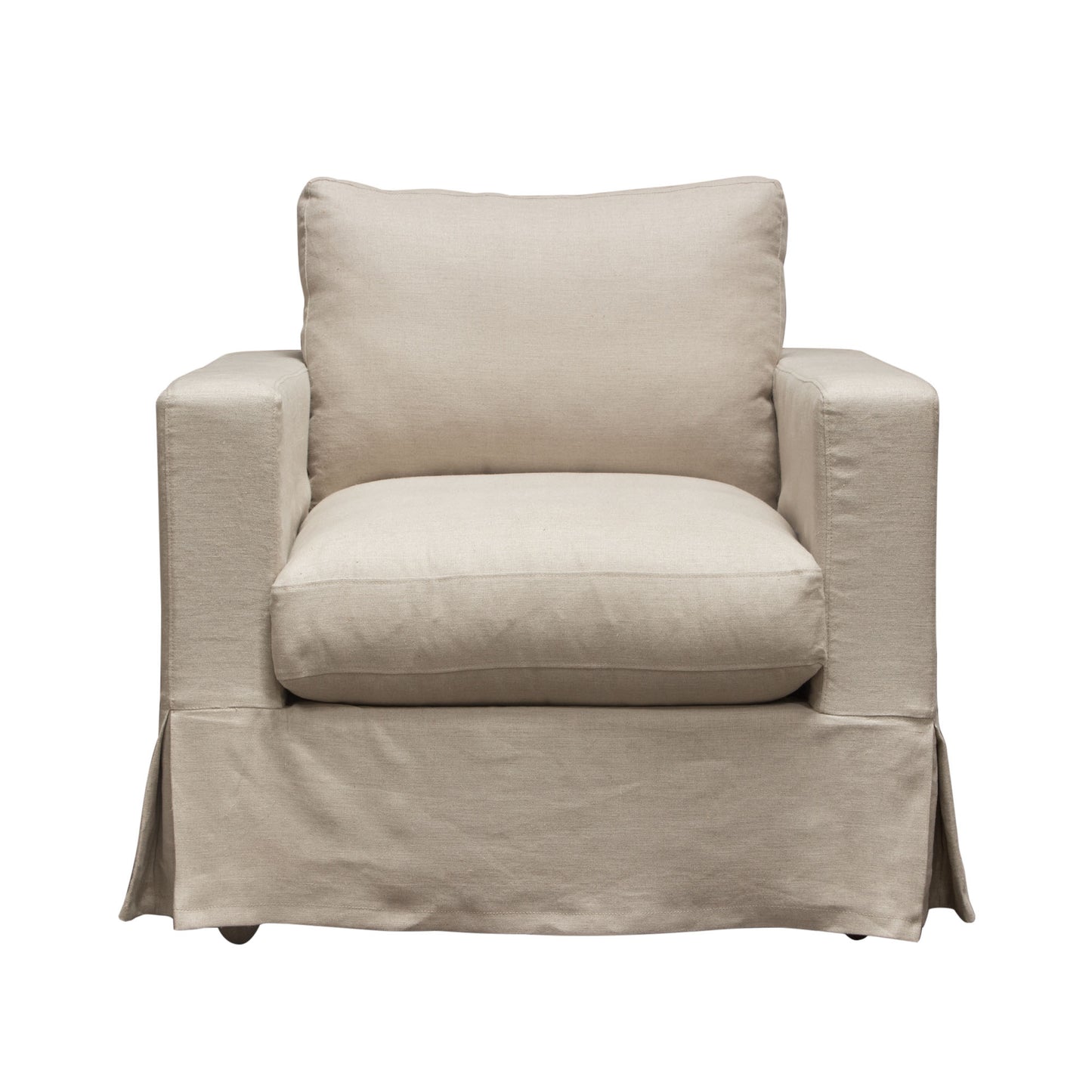 Diamond Sofa Savannah Slip-Cover Chair in Sand | White Natural Linen