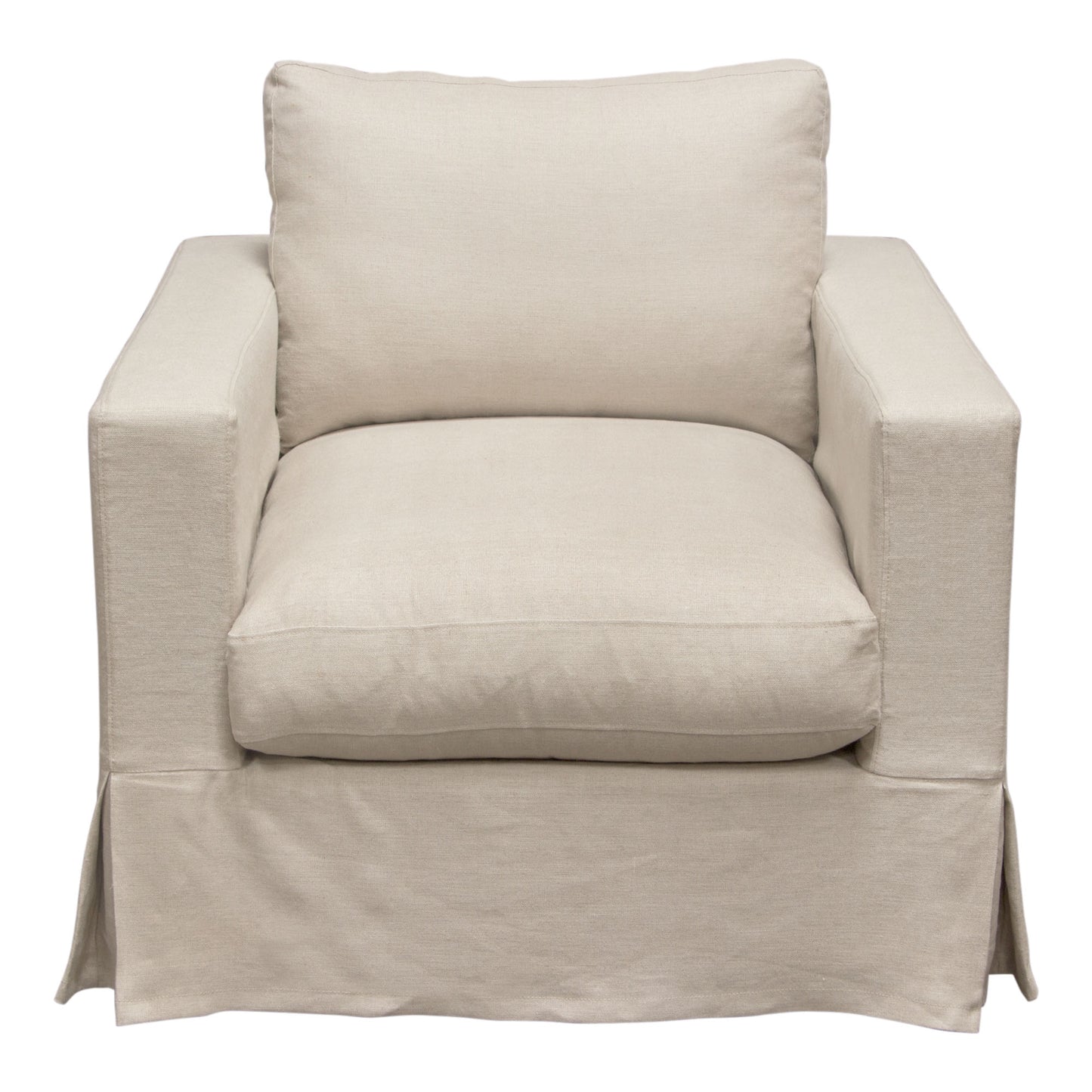 Diamond Sofa Savannah Slip-Cover Chair in Sand | White Natural Linen