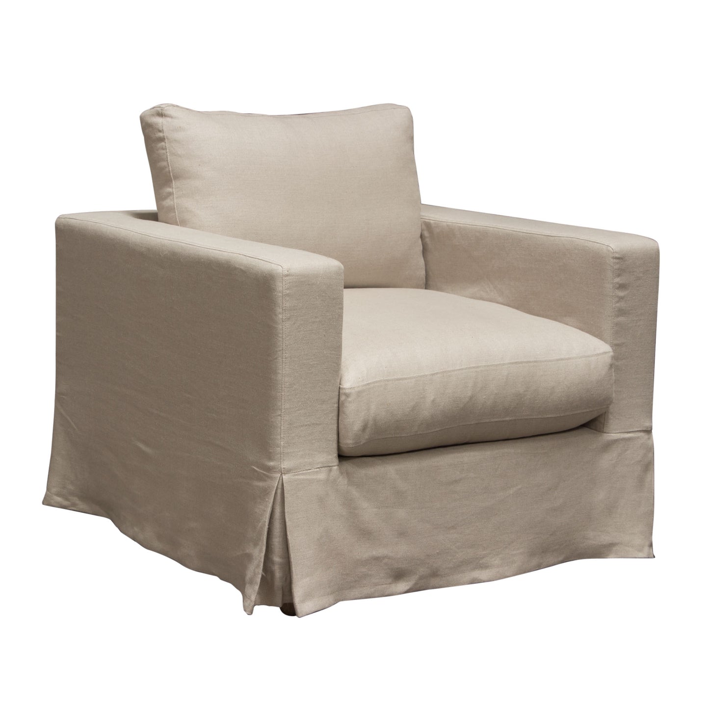 Diamond Sofa Savannah Slip-Cover Chair in Sand | White Natural Linen