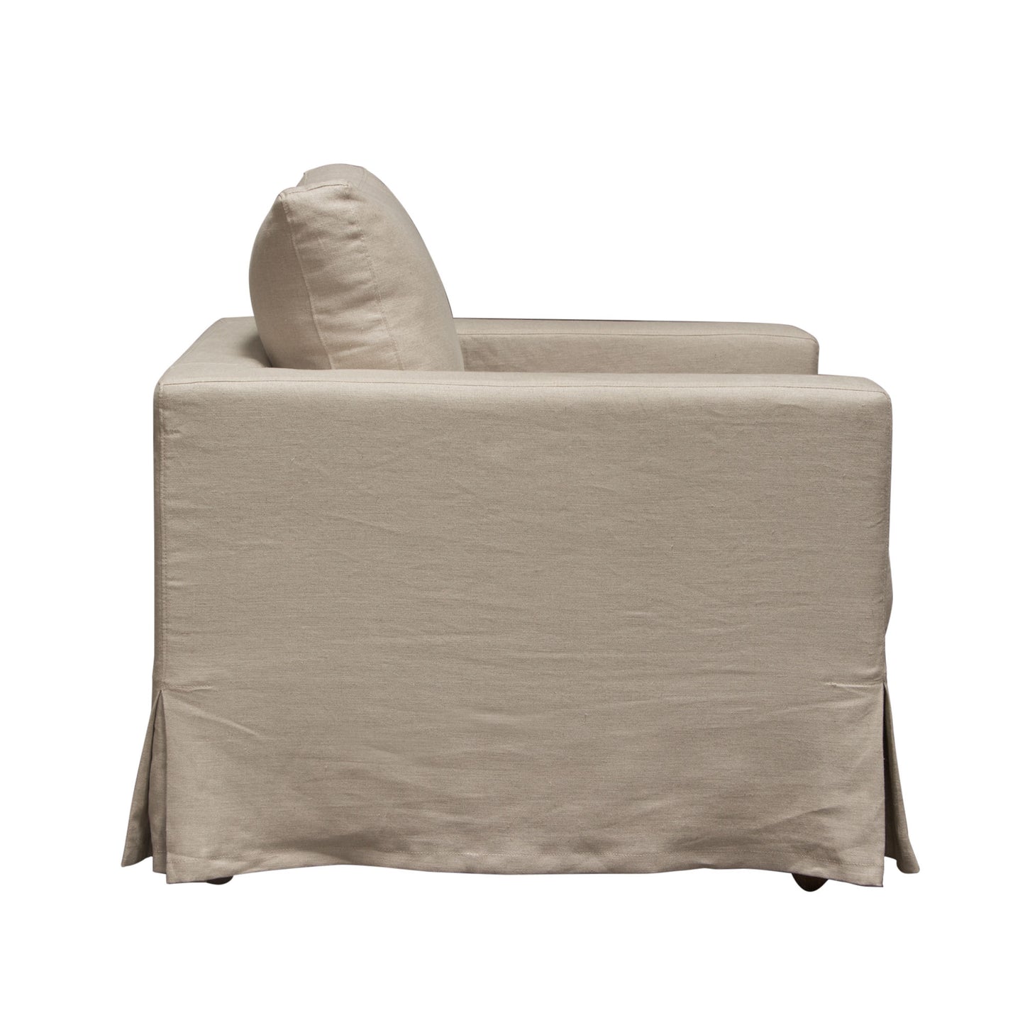 Diamond Sofa Savannah Slip-Cover Chair in Sand | White Natural Linen