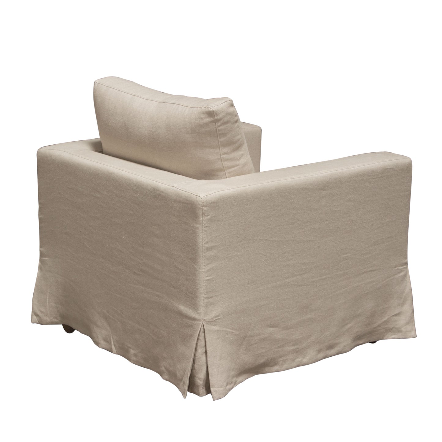 Diamond Sofa Savannah Slip-Cover Chair in Sand | White Natural Linen